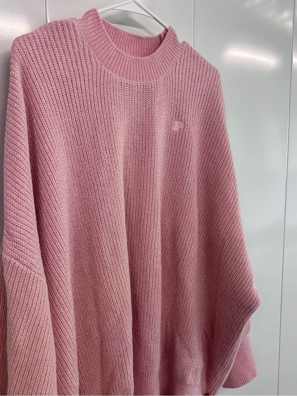 NWT Victoria's Secret PINK Pink Chunky Knit Mock Neck Oversized Sweater Size XXL